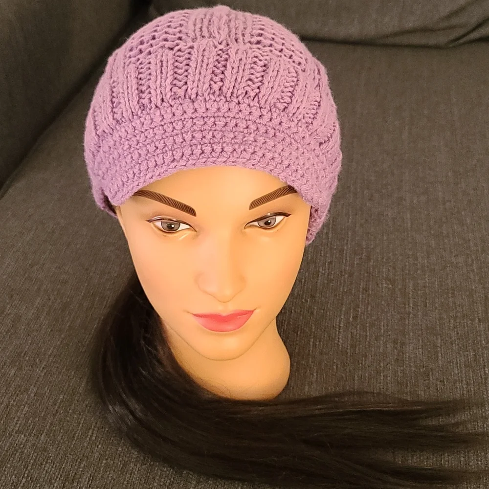 Goorin Bros Cableknit Crochet Soft Small Brim Beanie Hat Kids Girls M L